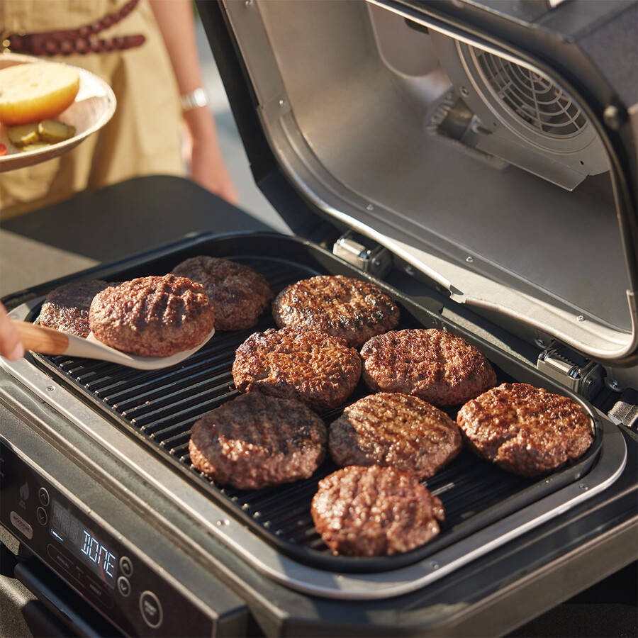 barbecue et fumoir électrique ninja woodfire pro xl avec support et housse