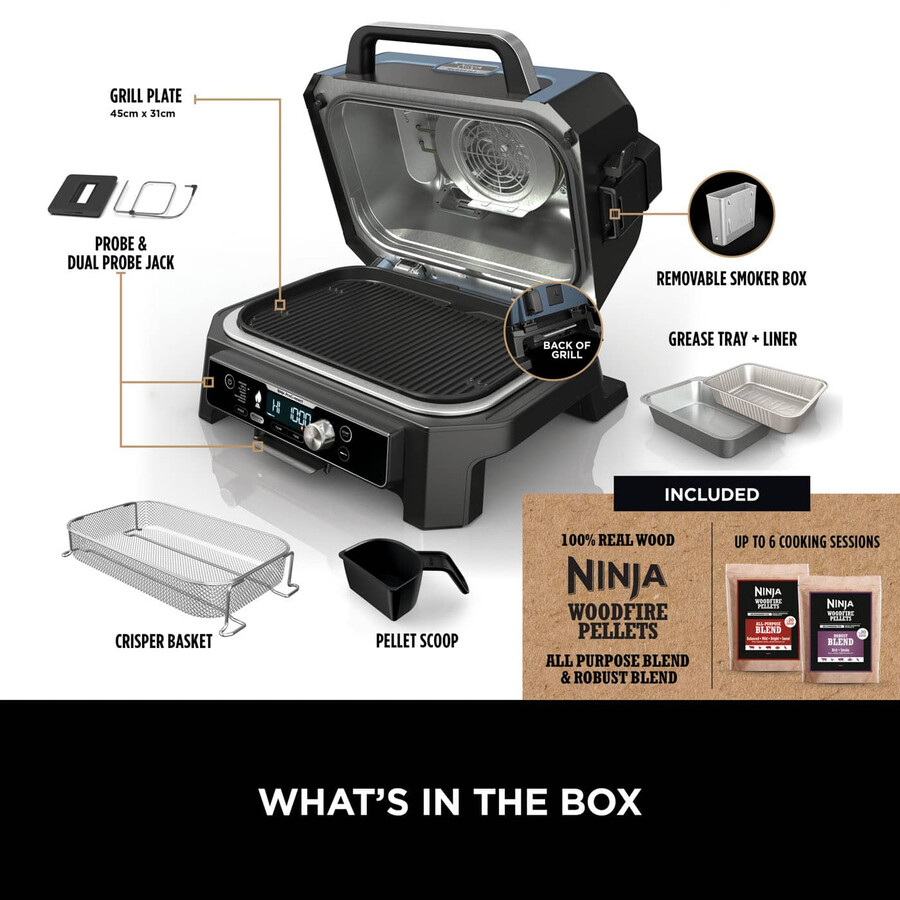 barbecue et fumoir électrique ninja woodfire pro connect xl