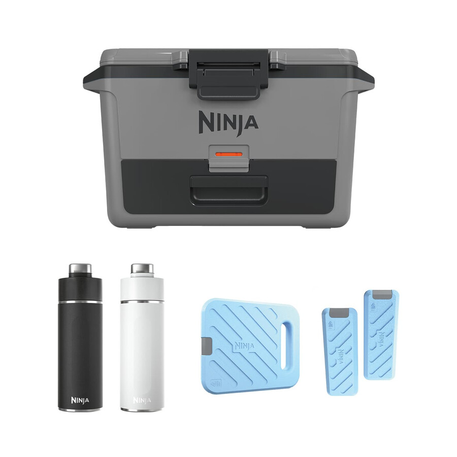 ensemble glacière ninja frostvault 50qt47l bloc réfrigérant et bouteille isotherme