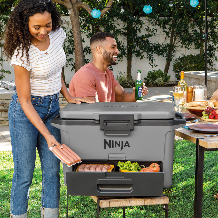 ensemble glacière ninja frostvault 50qt47l bloc réfrigérant et bouteille isotherme