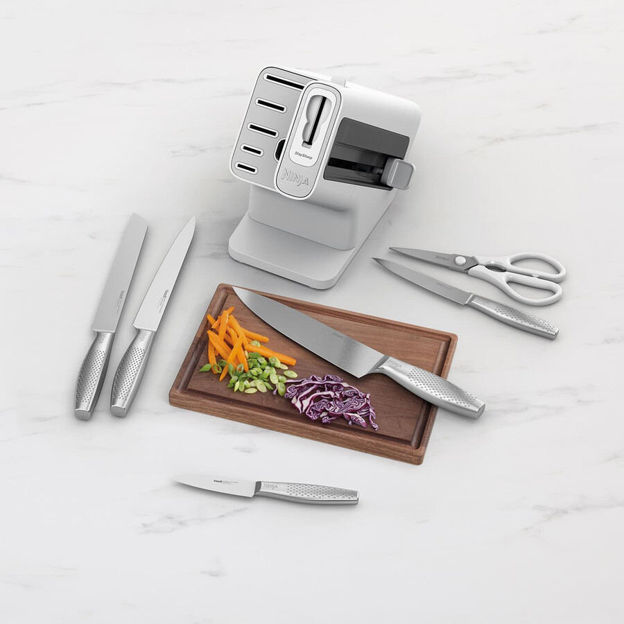 ensemble de 6 couteaux ninja staysharp en acier inoxydable et bloc blanc – k62006euwh