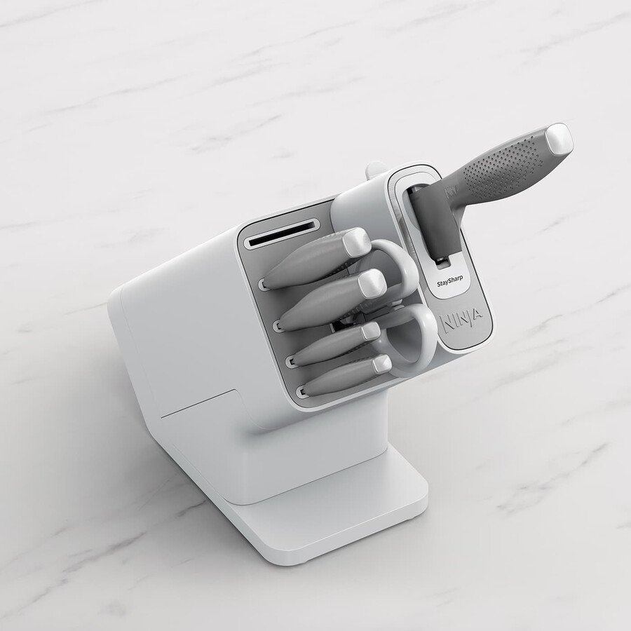 ensemble de 6 couteaux ninja staysharp en acier inoxydable et bloc blanc – k62006euwh