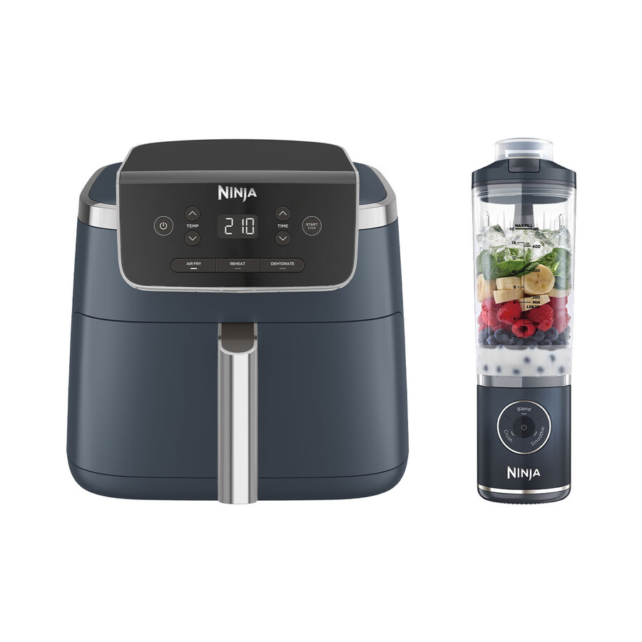 friteuse à air ninja à tiroir unique et mixeur blast max - kit de démarrage pour étudiants
