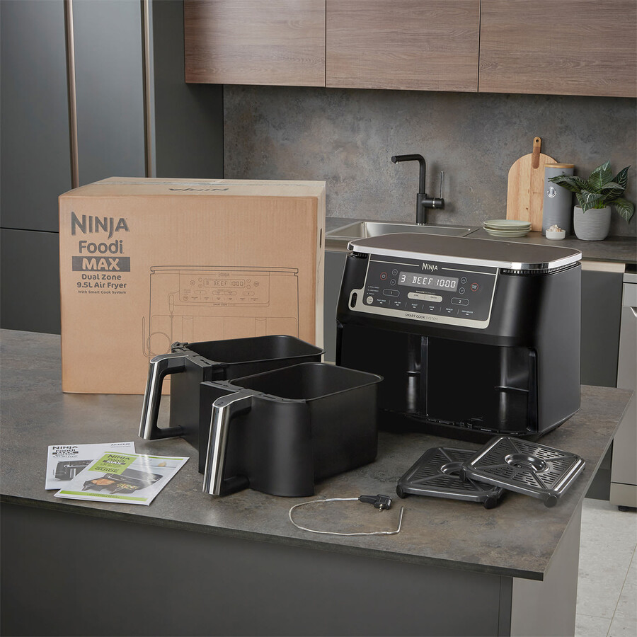 friteuse à air ninja foodi max à double zone avec système de cuisson intelligent af451uk
