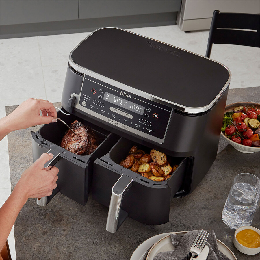 friteuse à air ninja foodi max à double zone avec système de cuisson intelligent af451uk