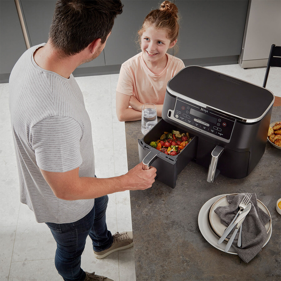 friteuse à air ninja foodi max à double zone avec système de cuisson intelligent af451uk