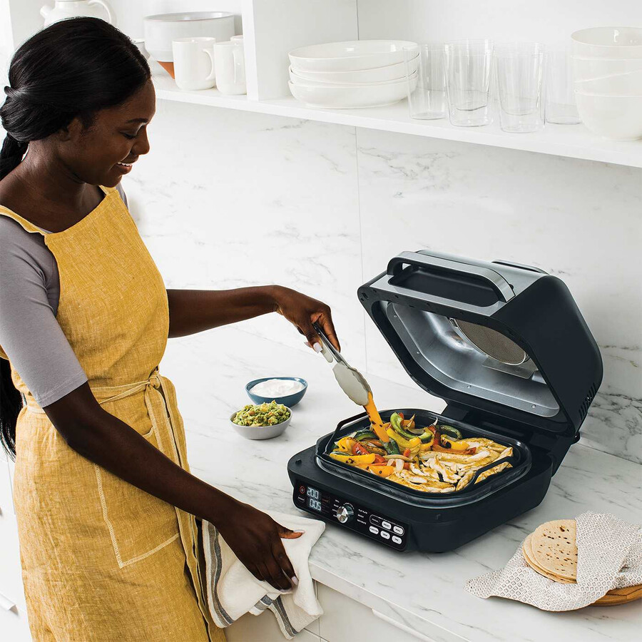 ninja foodi max pro health grill plaque de cuisson et friteuse à air chaud ag651uk