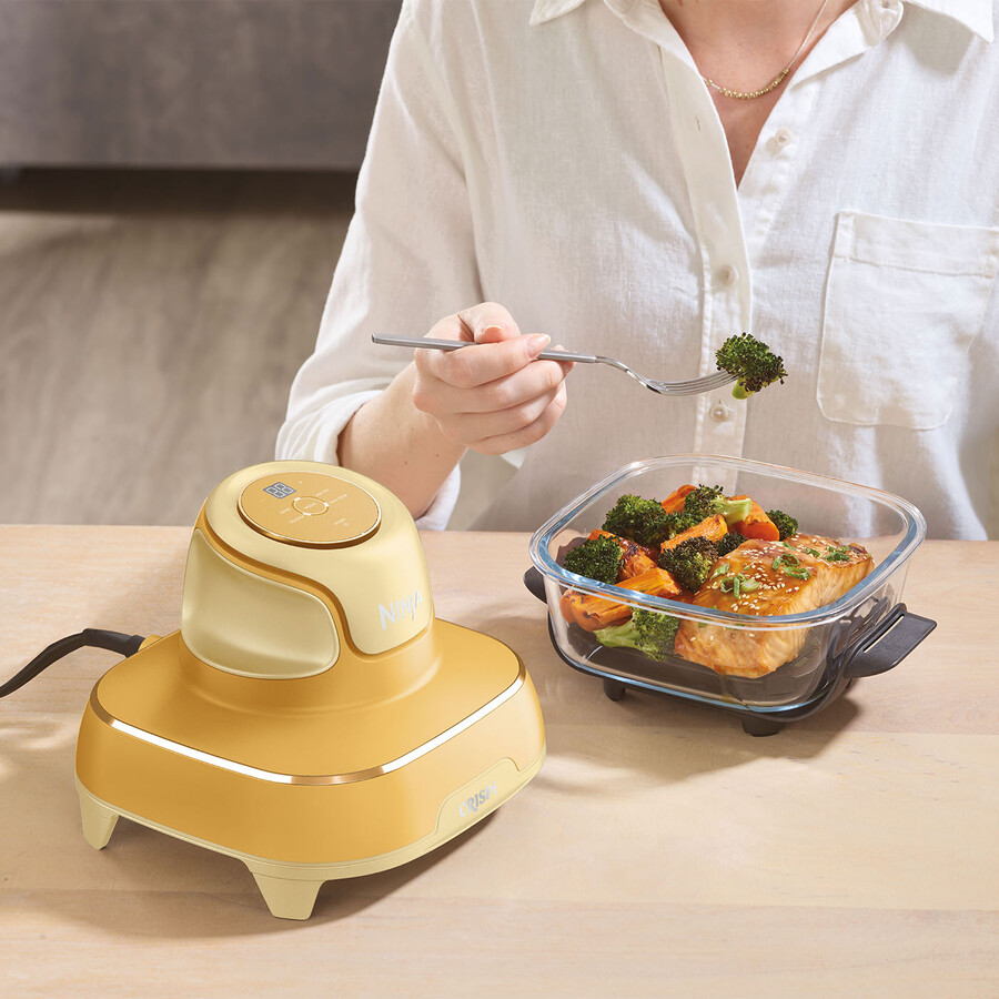 friteuse à air portable en verre ninja crispi 4-en-1 - ginger snap fn101ukgd