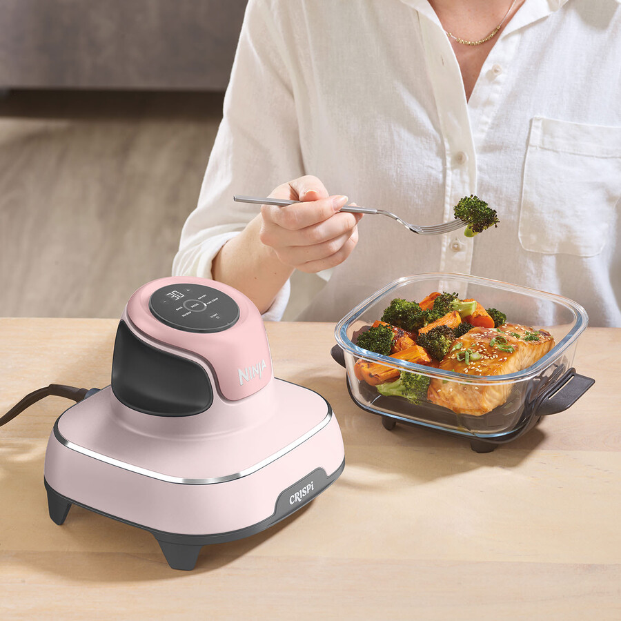 friteuse à air portable en verre ninja crispi 4-en-1 - rose fn101ukpk