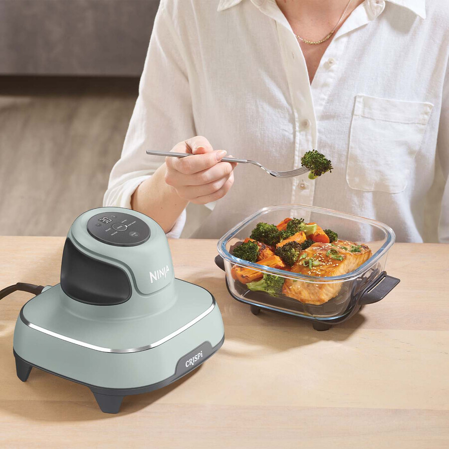 friteuse à air portable en verre ninja crispi 4-en-1 - sauge fn101uksg