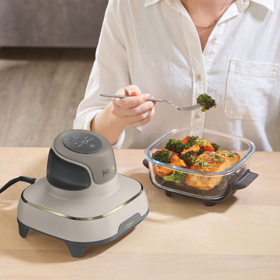 friteuse à air portable en verre ninja crispi 4-en-1 - pierre et or fn101ukstgd