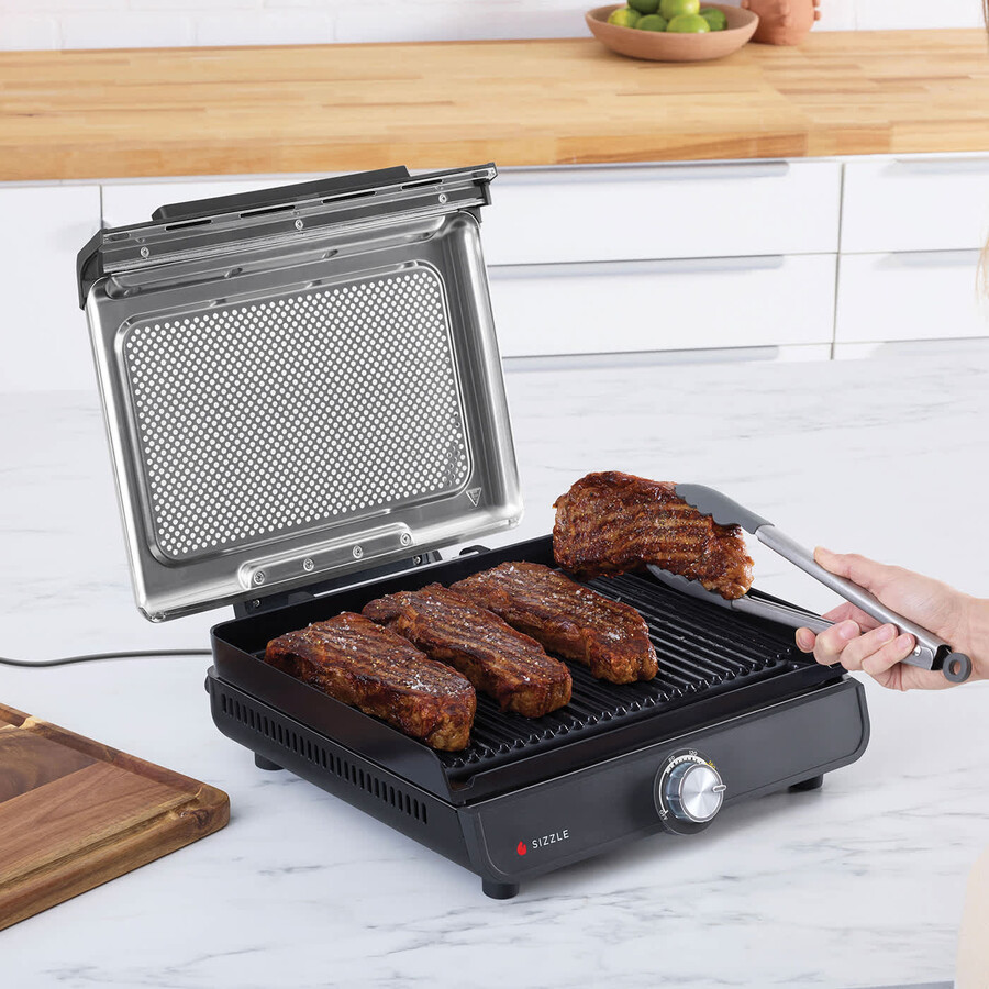gril dintérieur et plaque de cuisson ninja sizzle gr101uk