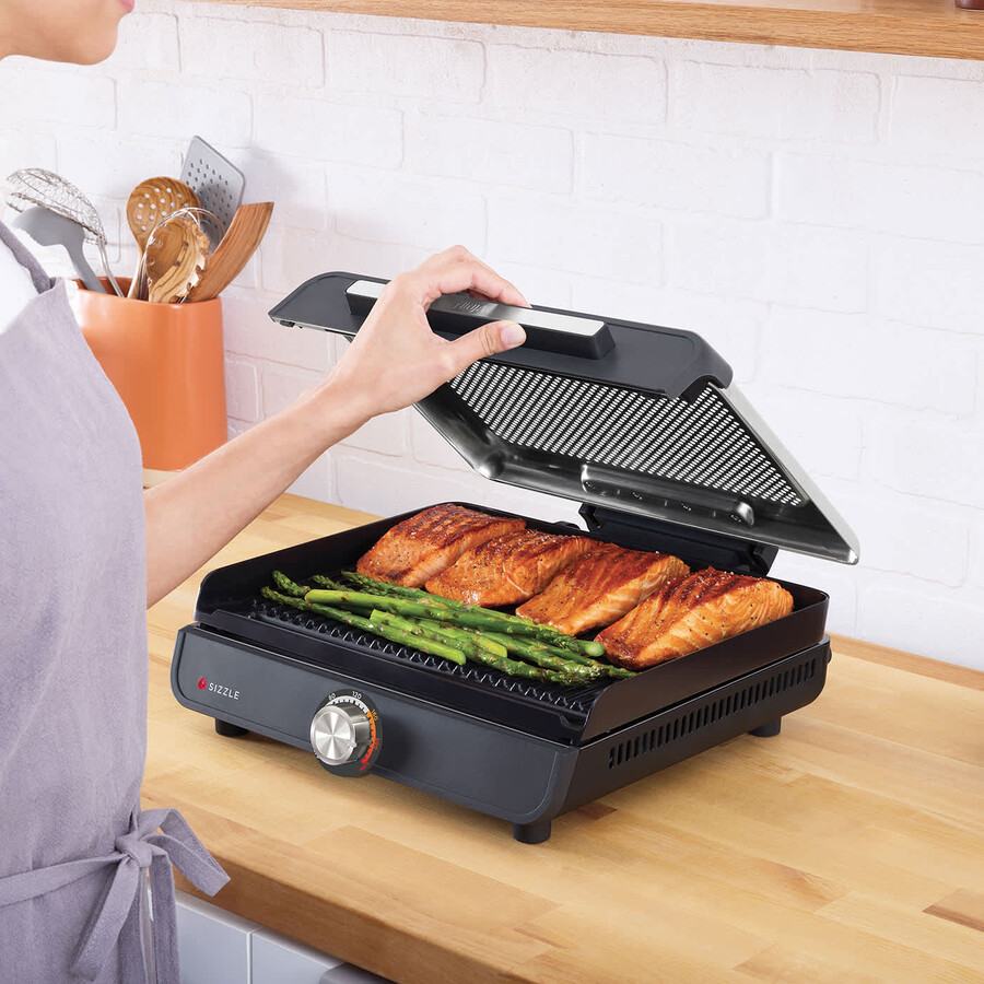 gril dintérieur et plaque de cuisson ninja sizzle gr101uk