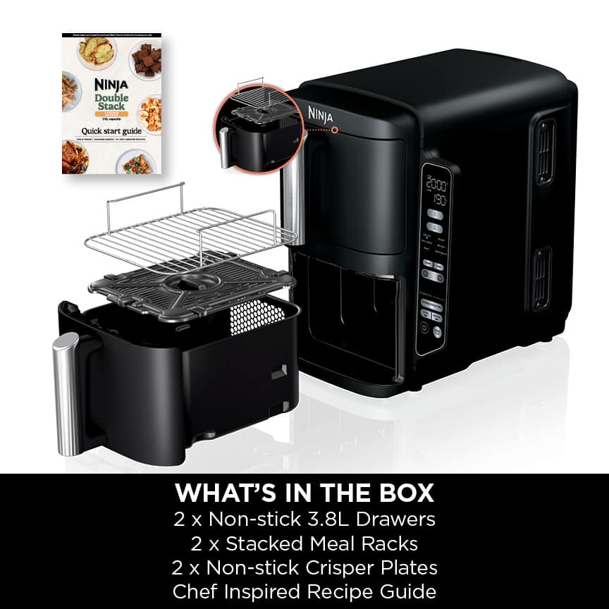friteuse à air ninja double stack à 2 tiroirs 76 l – sl300uk