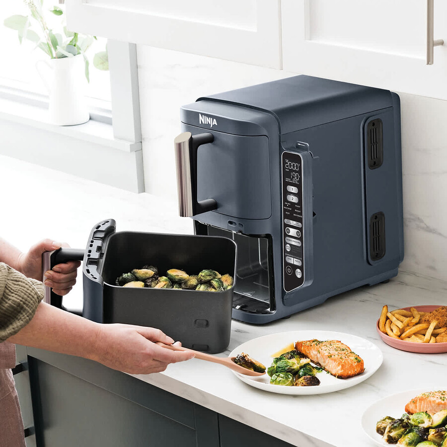 friteuse à air ninja double stack xl à 2 niveaux avec système de cuisson intelligent 95 l cyber space sl451ukcyd