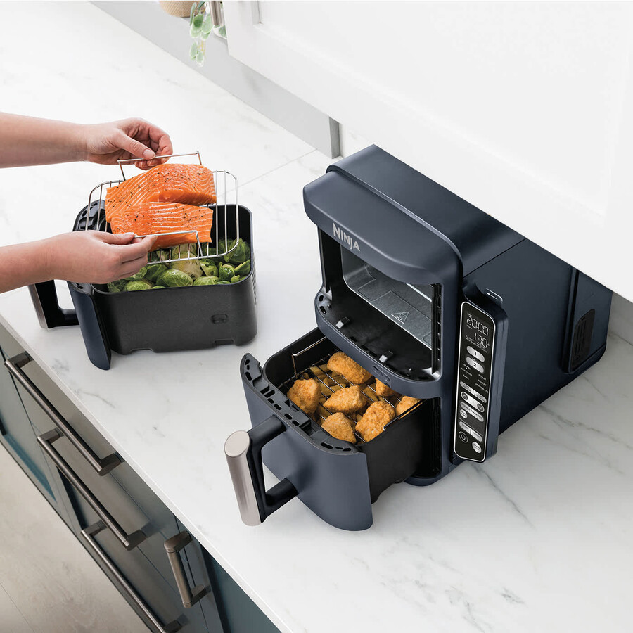 friteuse à air ninja double stack xl à 2 niveaux avec système de cuisson intelligent 95 l cyber space sl451ukcyd