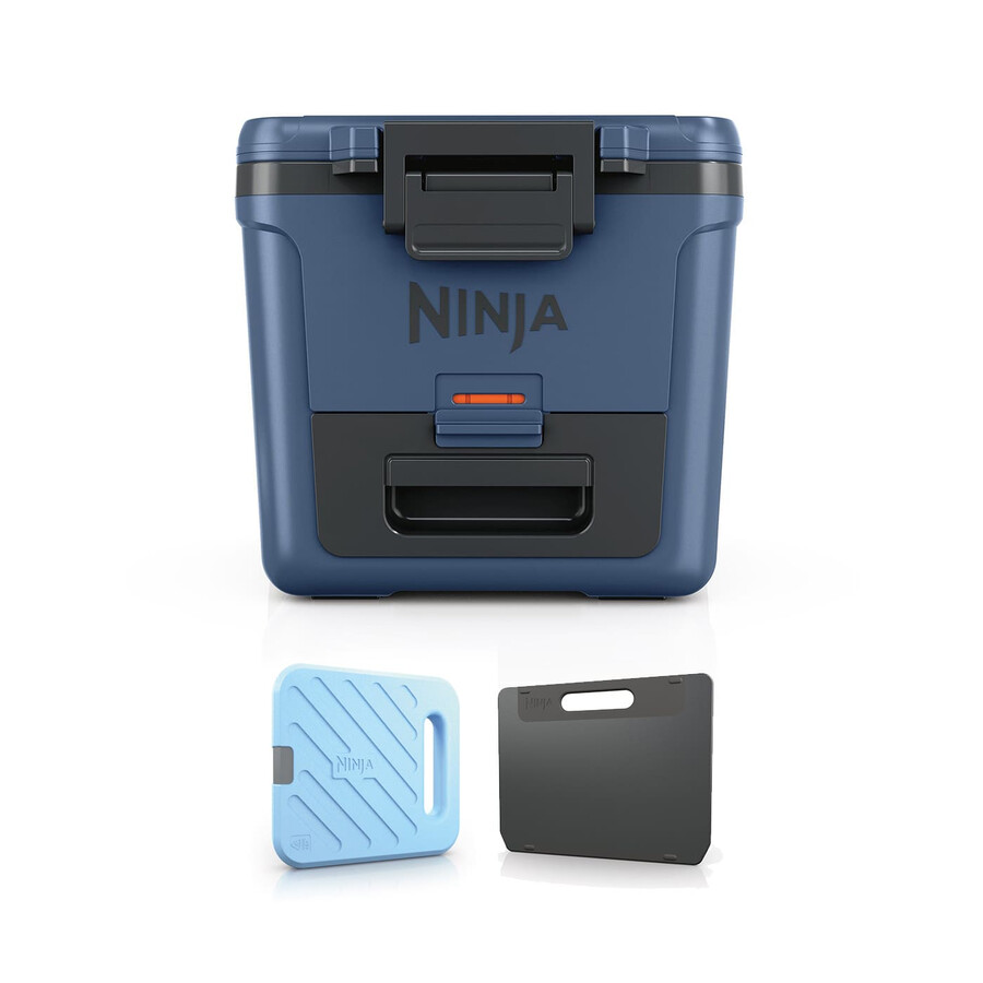 glacière à roulettes ninja frostvault 30qt28l avec zone sèche bleu lakeshore fb230ukbl
