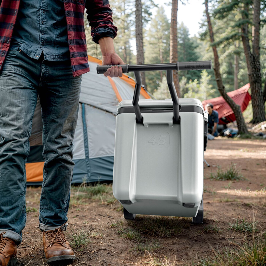 ensemble glacière à roulettes ninja frostvault 45qt42l bloc réfrigérant et bouteille isotherme thirsti