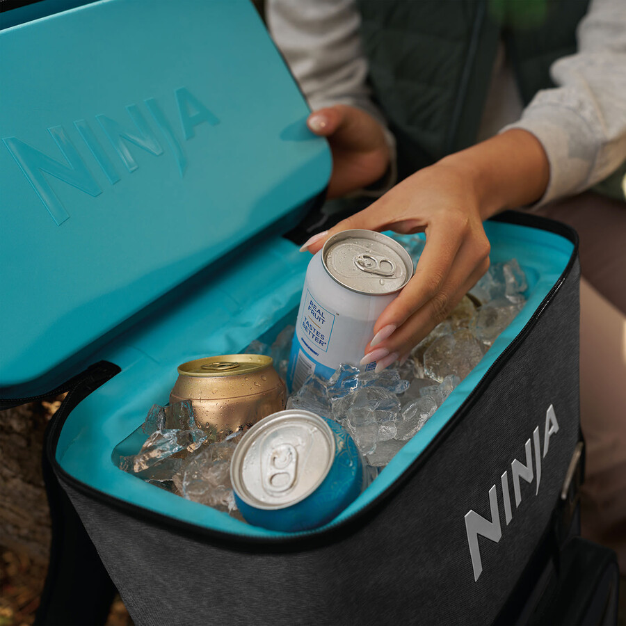 glacière souple à sac à dos ninja frostvault go 17 litres 24 canettes - gris anthracite