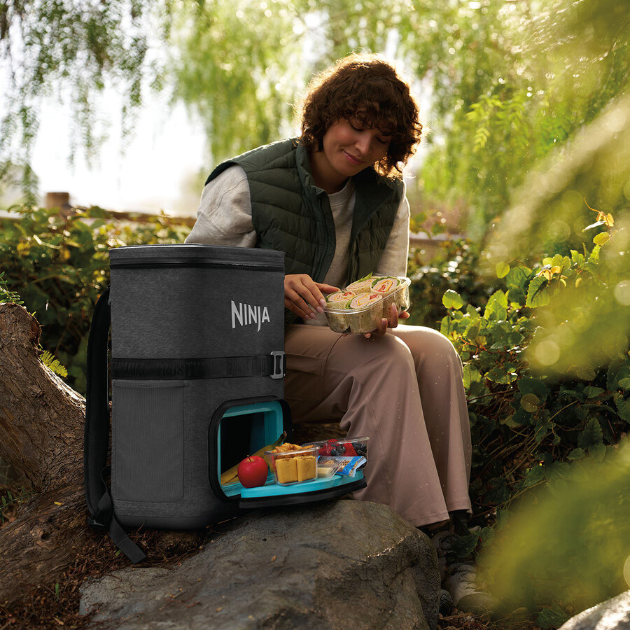 glacière souple à sac à dos ninja frostvault go 17 litres 24 canettes - gris anthracite