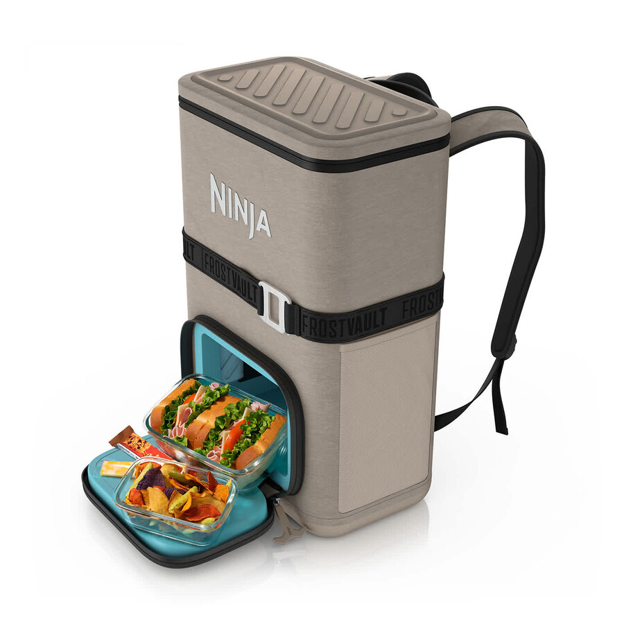 glacière souple à sac à dos ninja frostvault go 17 litres 24 canettes - beige bouleau