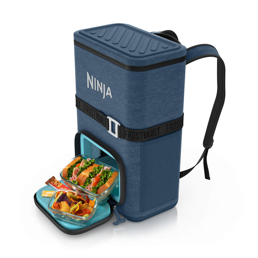 glacière souple à sac à dos ninja frostvault go 17 litres 24 canettes - bleu bord de lac