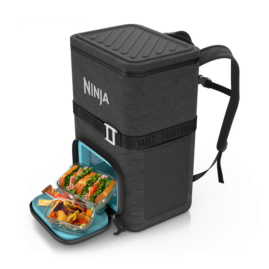 glacière souple à sac à dos ninja frostvault go 23 litres 36 canettes - gris anthracite