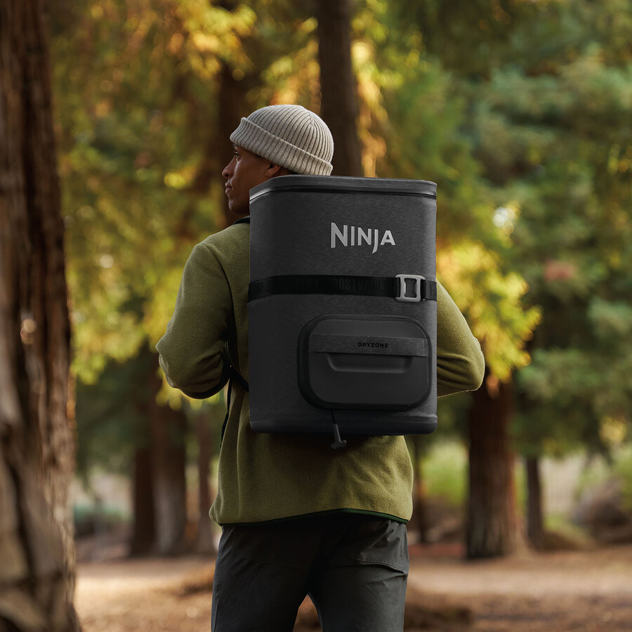 glacière souple à sac à dos ninja frostvault go 23 litres 36 canettes - gris anthracite