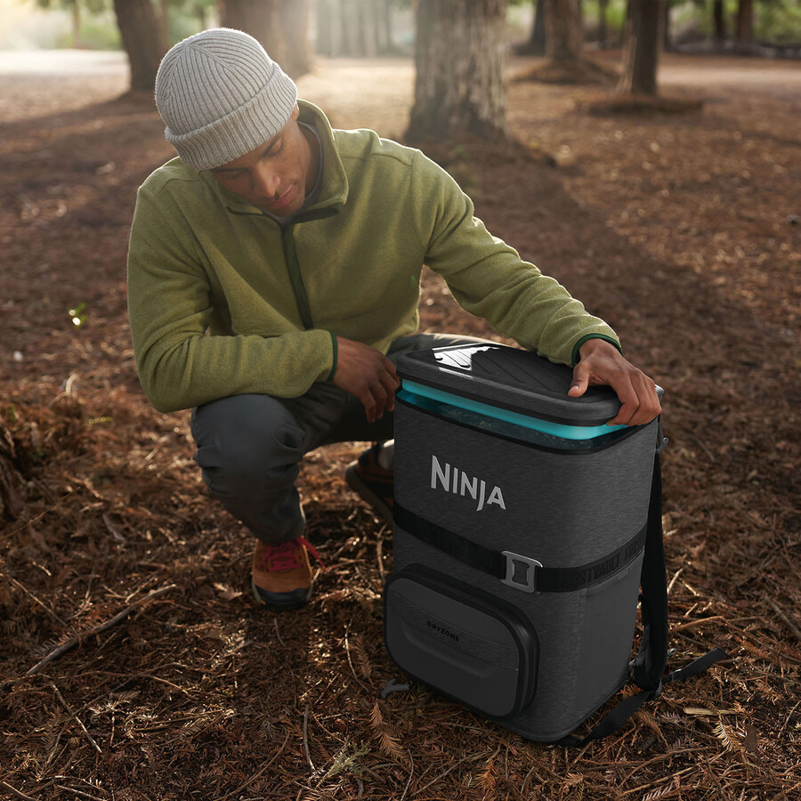 glacière souple à sac à dos ninja frostvault go 23 litres 36 canettes - gris anthracite