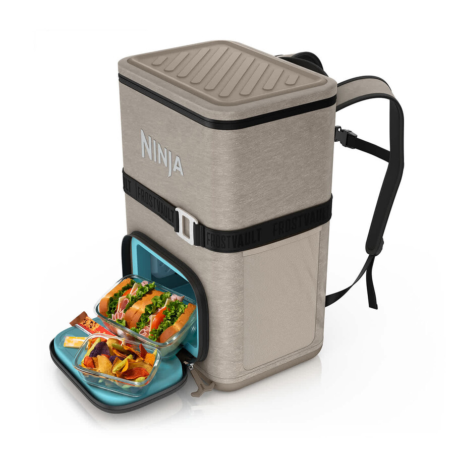 glacière souple à sac à dos ninja frostvault go 23 litres 36 canettes - beige bouleau