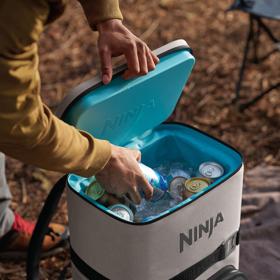 glacière souple à sac à dos ninja frostvault go 23 litres 36 canettes - beige bouleau