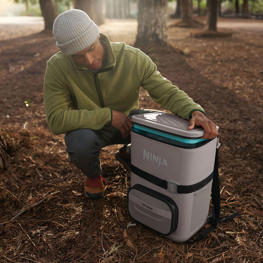 glacière souple à sac à dos ninja frostvault go 23 litres 36 canettes - beige bouleau