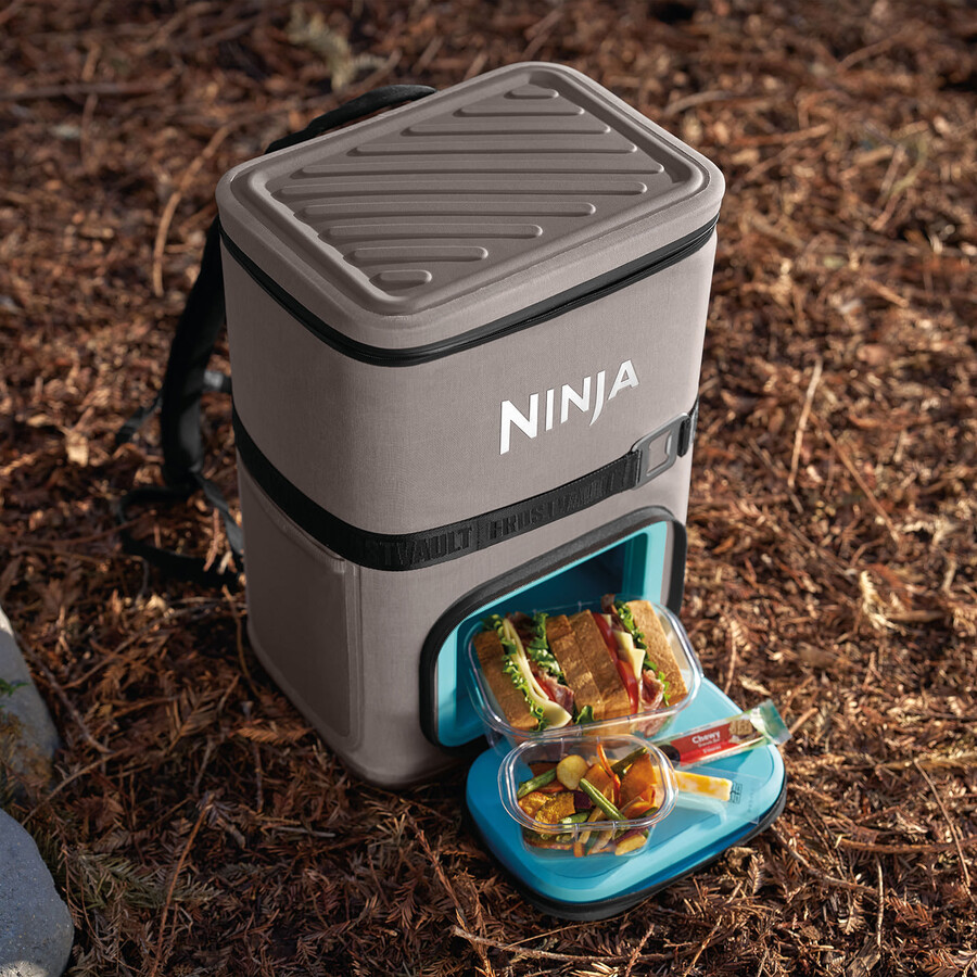 glacière souple à sac à dos ninja frostvault go 23 litres 36 canettes - beige bouleau