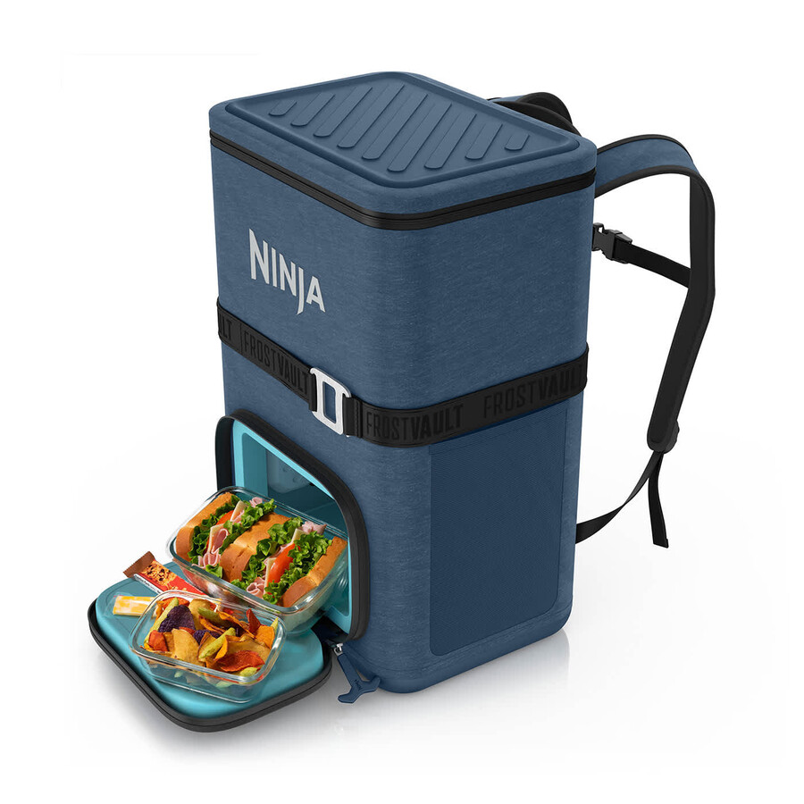 glacière souple à sac à dos ninja frostvault go 23 litres 36 canettes - bleu bord de lac