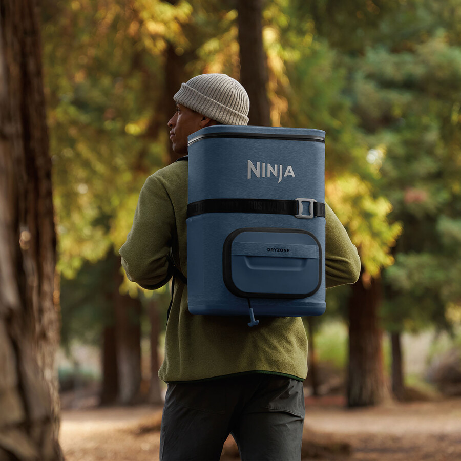 glacière souple à sac à dos ninja frostvault go 23 litres 36 canettes - bleu bord de lac