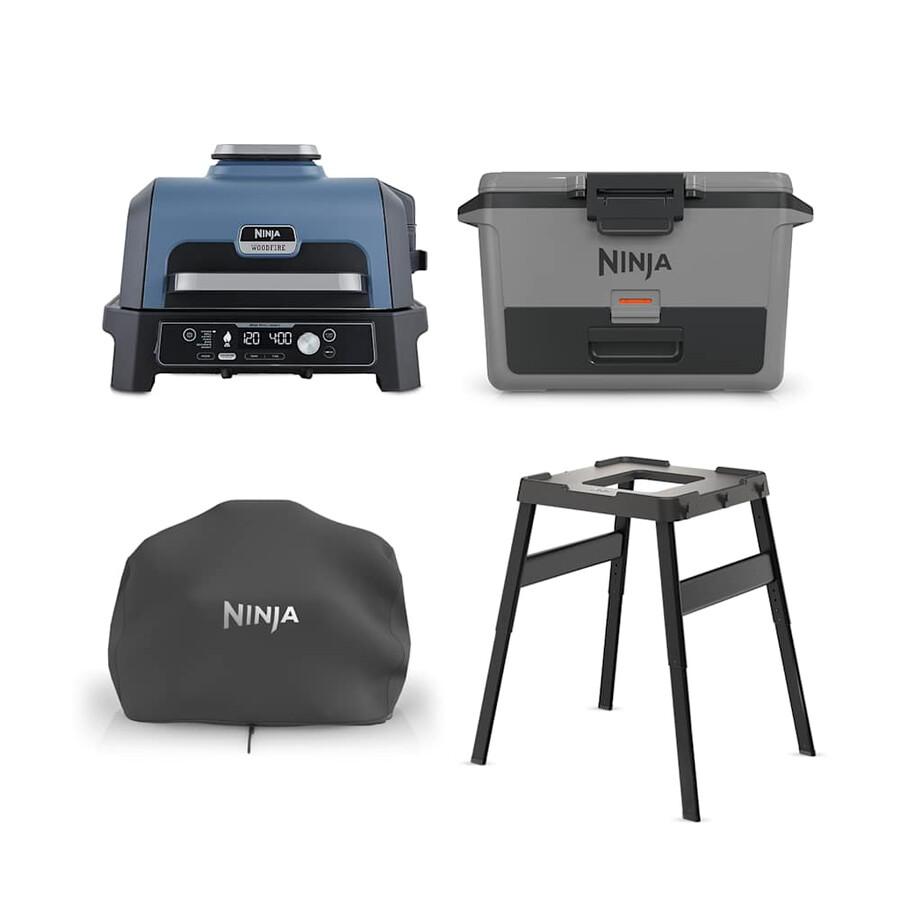 ensemble barbecue électrique ninja woodfire xl et glacière frostvault 47l
