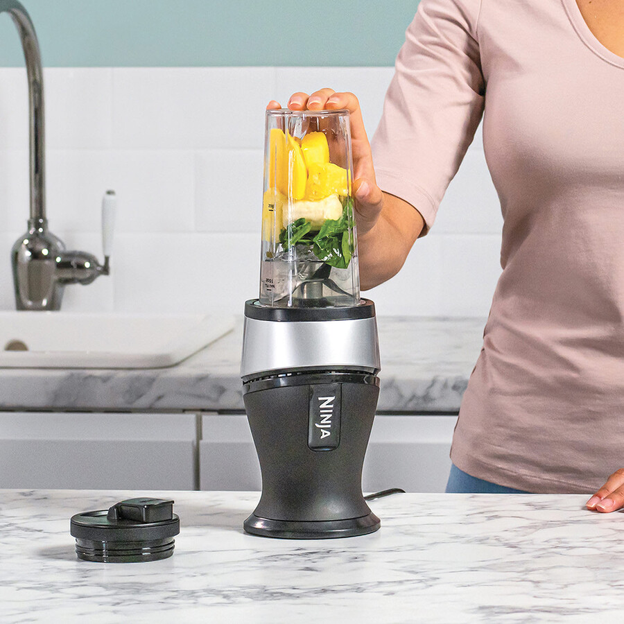 nutri ninja 700w slim blender smoothie maker - qb3001uks - argent