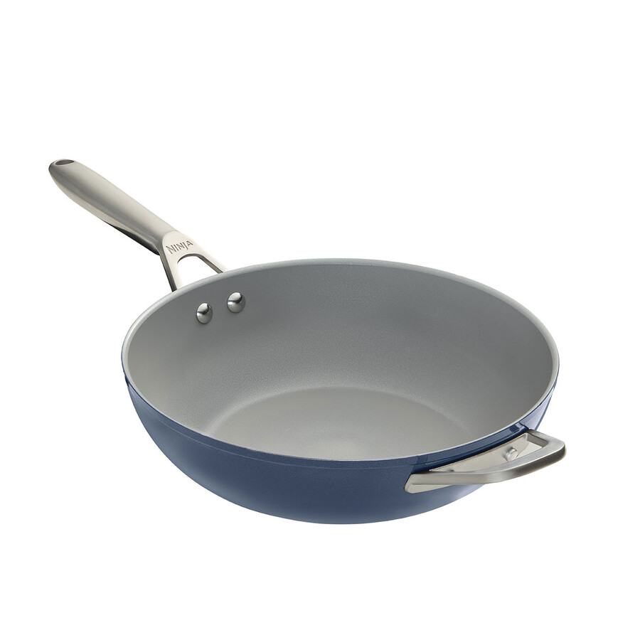 wok zerostick ceramic pro - 28 cm - bleu nuit