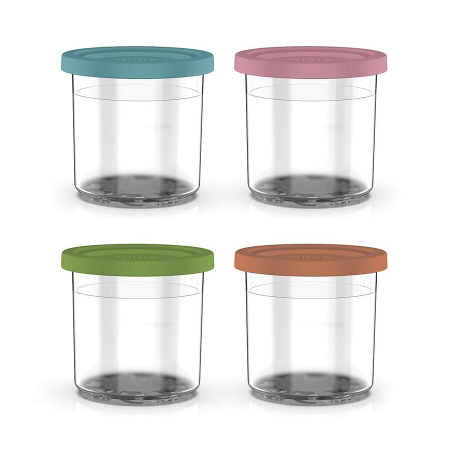 bacs à dessert ninja pour sorbetière avec couvercles colorés lot de 4