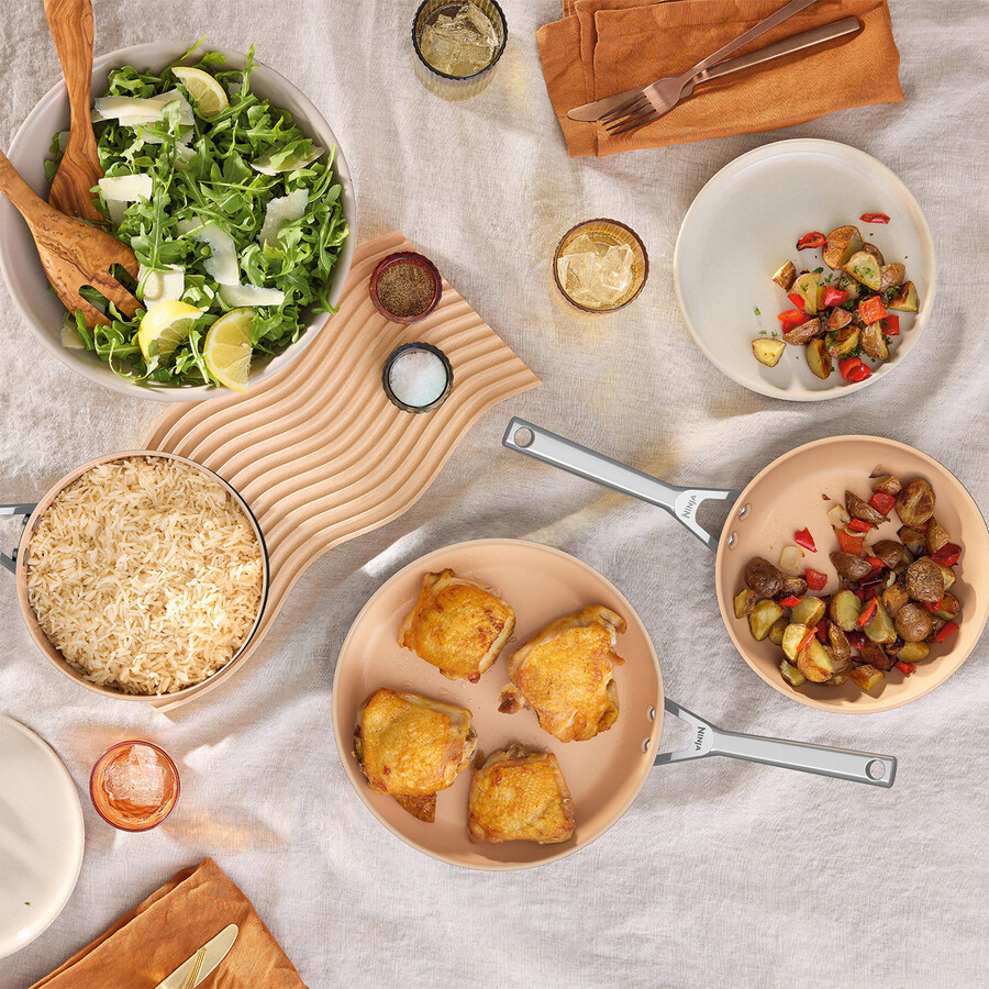 ensemble de 5 pièces de poêles et casseroles en céramique ninja extended life cw95000uk